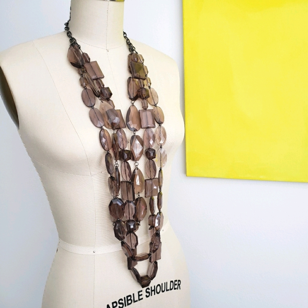 3 tier chunky statement necklace - Acrylic